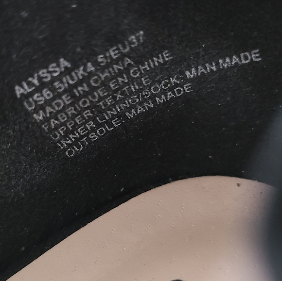 Shoedazzle Alyssa Suede Black Ruffle Heel - Picture 4 of 5